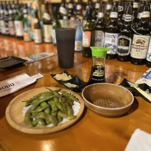 Garlic butter edamame