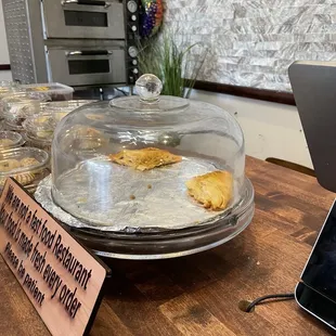 a display of baked goods on a table