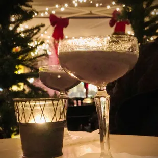 Aviation cocktails and Christmas lights.