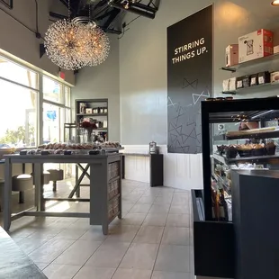 the interior of a coffee shop