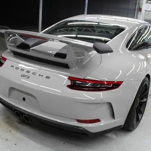 A Shining White Porsche GT3.