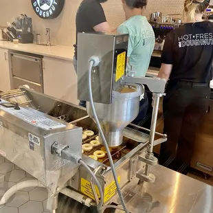 Donut making in progress