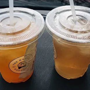 Mango Peach - liked better  Dragonfruit Lychee - very light