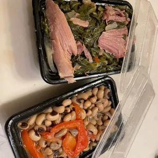 two trays of food