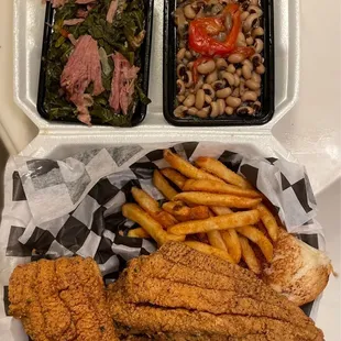 two trays of food
