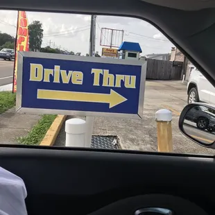 a drive thru sign