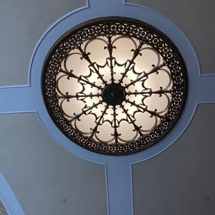 a circular light fixture