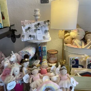 a collection of stuffed animals