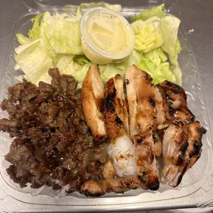 Combo beef + chicken teriyaki