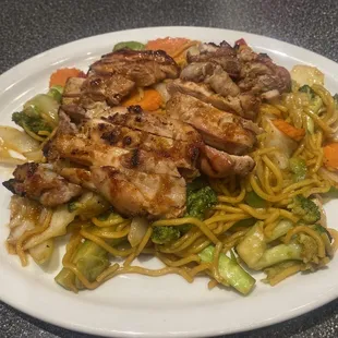 Chicken yakisoba medium plus spice level - recommended