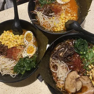 2 Veggie and 1 Kuro ramen