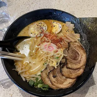 Shiro tonkatsu with extra chashu pork