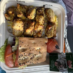 Chicken Kebob with rice