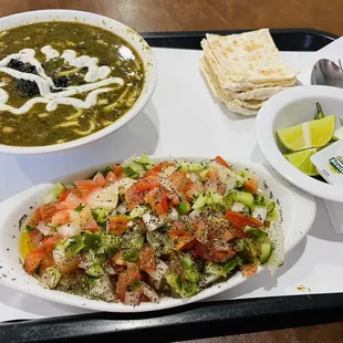 Bowl of Ash soup and Shirazi Salad- so delicious!