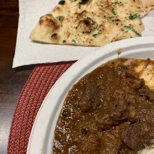 Naan and Goat Curry