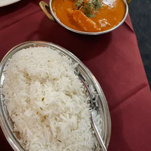 rice and chicken tikka masala