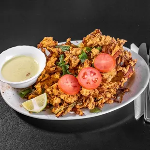 a plate of food on a table