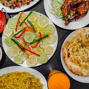 a variety of food on a table
