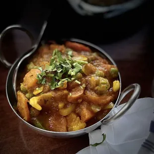a bowl of food