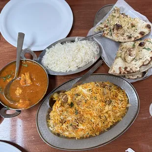 a variety of indian food