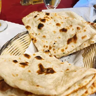 a plate of flatbreads