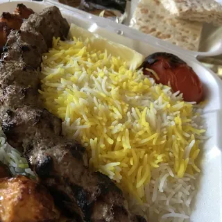Beef and Chicken Koobideh Combination Platter