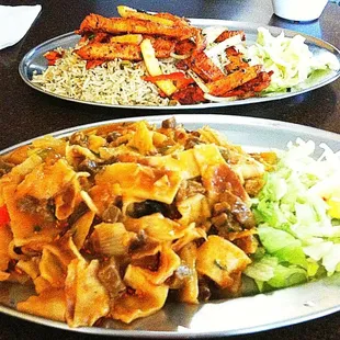 Grill chicken steak in the back, KKBK in the front