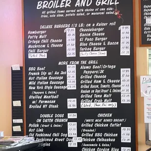 the menu