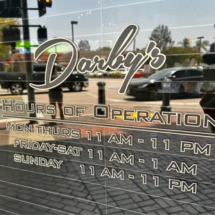 Darby's hours of service.