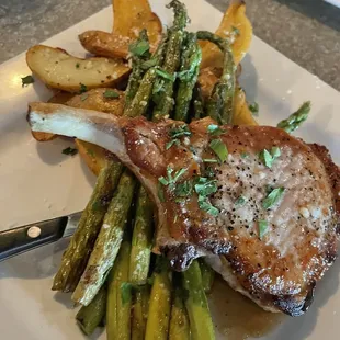 Pork chop butcher block