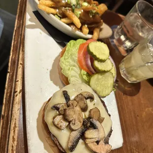 Mushroom Swiss burger