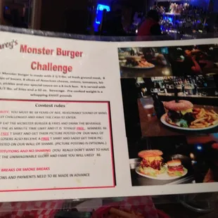 There's a new challenge in town!  A burger larger than your head :D