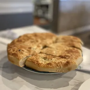 a pizza on a plate