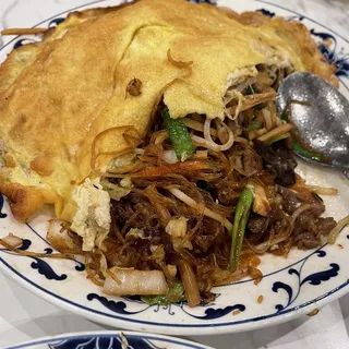 Mu Shu Beef with Egg Topping