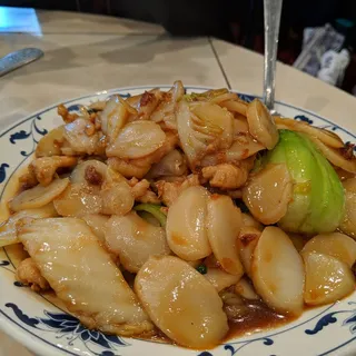 Chicken with Slice Rice Cake