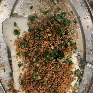Sliced Steamed Black Cod Fish with Salted Vegetable
