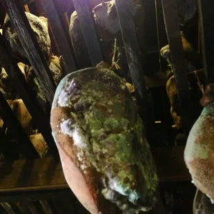And yes, the green fluffy stuff is mold.  It's just part of the process of Dry-Cured Ham Yumminess!