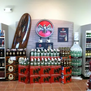 a display of beverages