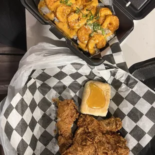 Boom Boom Shrimp and 2 Piece chicken.