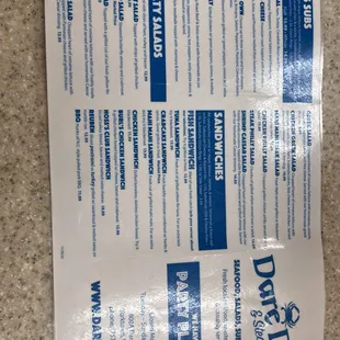 menu