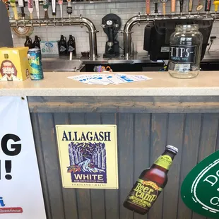 a bar with a sign on it