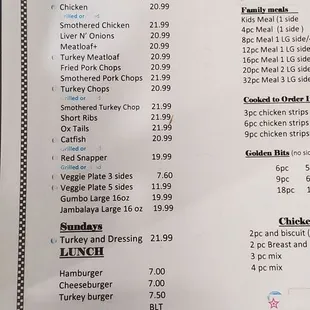 Menu as of 12-9-21