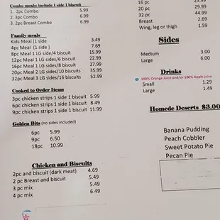 Menu as of 12-9-21