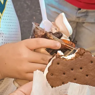 Ice cream sandwich and oreo extreme parfait