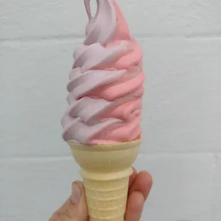 Strawberry/Blueberry soft serve twist.