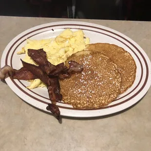 Pancakes, bacon &amp; eggs