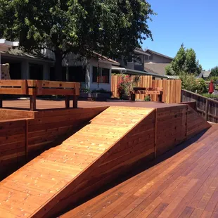 view of deck from lower level