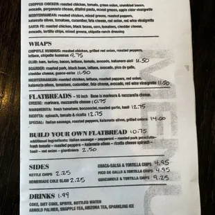 Menu side 2 - as of June 2024