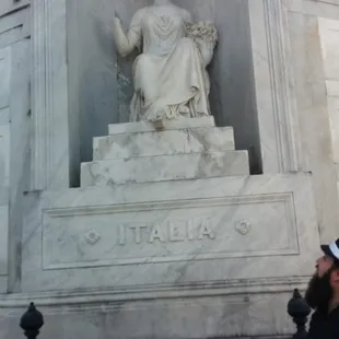 Thomas showing us the Italian burial society community tomb.