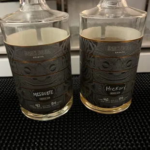 Mesquite smoked rum and hickory smoked rum